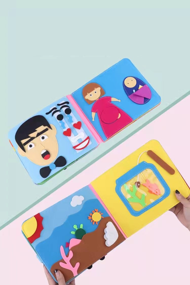 Felt Busy Board Children 3D Three-dimension Educational Learning Non-Woven Rainbow Early Education Story Book d4eb9412 1973 4