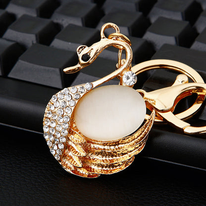 Diamond Crystal Swan Car Key Ring d4f58807 fcda 4582 a023 7a5fee2b9e72