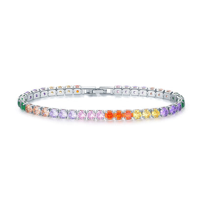 Fashion Color 4.0 Round Zircon Single Row Diamond Bracelet d50f0fdf d74b 41f9 84f1 0c0a4bd14673