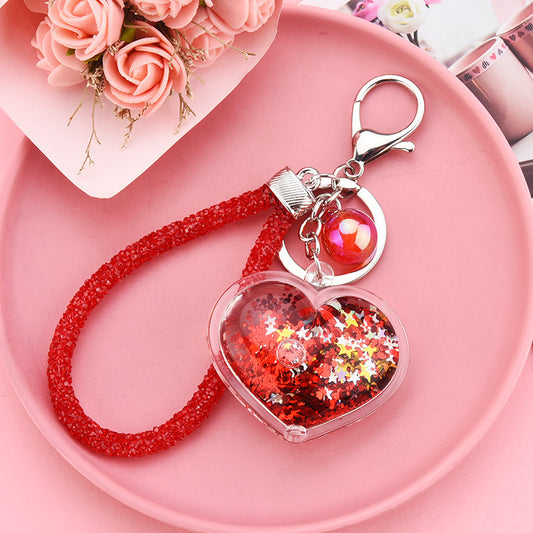 Acrylic Oil-filled Creative Heart Keychain Pendant d5107317 4f83 40ef 9832 83fa83fc191e