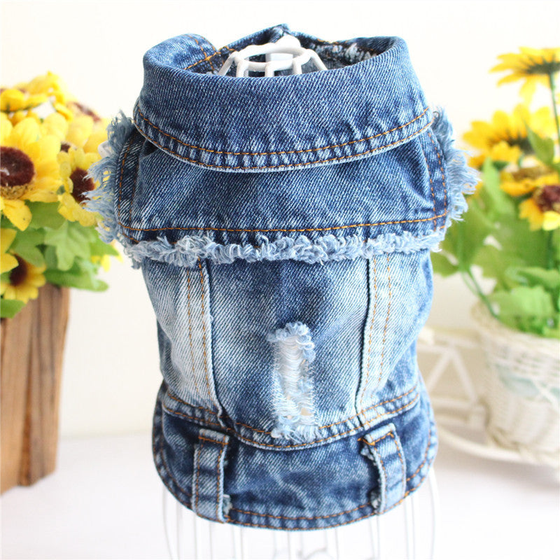 Designer Dog Clothes Small Dog Denim Jacket Coat Cat Costume Puppy Jeans Vest Spring Clothing d5187471 3244 4ffa 8dad 5223bbb