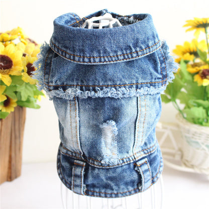 Designer Dog Clothes Small Dog Denim Jacket Coat Cat Costume Puppy Jeans Vest Spring Clothing d5187471 3244 4ffa 8dad 5223bbb