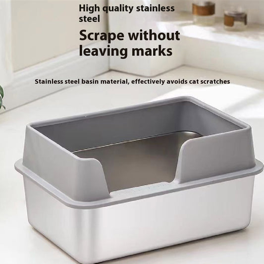 Stainless Steel Litter Box High Fence Anti-splash d51ecd60 64fe 4be0 a958 519ff6872df3 trans