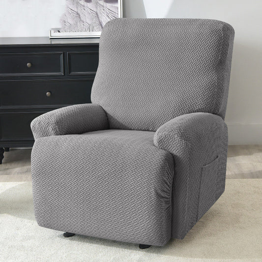 Cross-border European-style Recliner Stretch Sofa Cover Thickened Diagonal Stripe Fleece Recliner Protective Pad Non-slip Fur