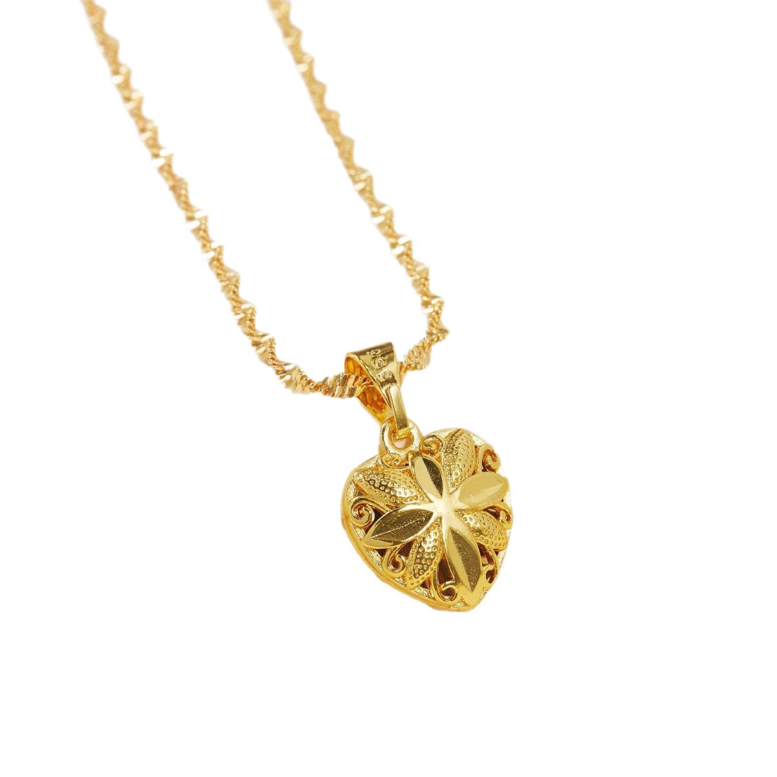 Heart-shaped Necklace Ethnic Style Hollow Chicken Hearts Gold Plated d548142f 0e6e 4e39 acfc eec51bed1691