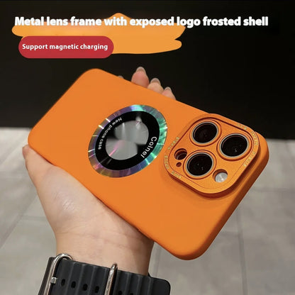 Metal Lens Frame Frosted Phone Case - 图片 1
