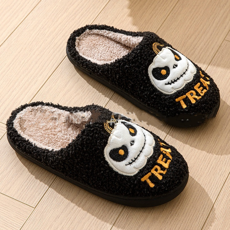 Halloween Cartoon Pumpkin Slippers Fleece-lined Non Slip Cotton Slippers d573dc5a 5397 408d b148 a93d2be28fec