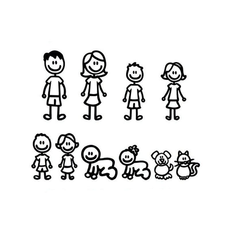 Big Family Cartoon Car Stickers Funny d576f676 a03f 4379 87ca 88a8fc4f5708