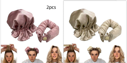 New Heatless Curl Stick With Cloth Cover Cute Ball Head Hair Curler Headband Hair Rollers Wave Form Curling Rod Hair Style To
