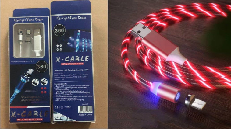 Mobile Phone Three-in-one Light-emitting Charging Streamer Magnetic Data Cable - 图片 9