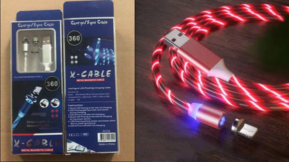 Mobile Phone Three-in-one Light-emitting Charging Streamer Magnetic Data Cable - 图片 9
