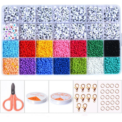 28 Grids 3mm Glass Rice Beads DIY Beaded Bracelet Material - HD Wireless Product #1