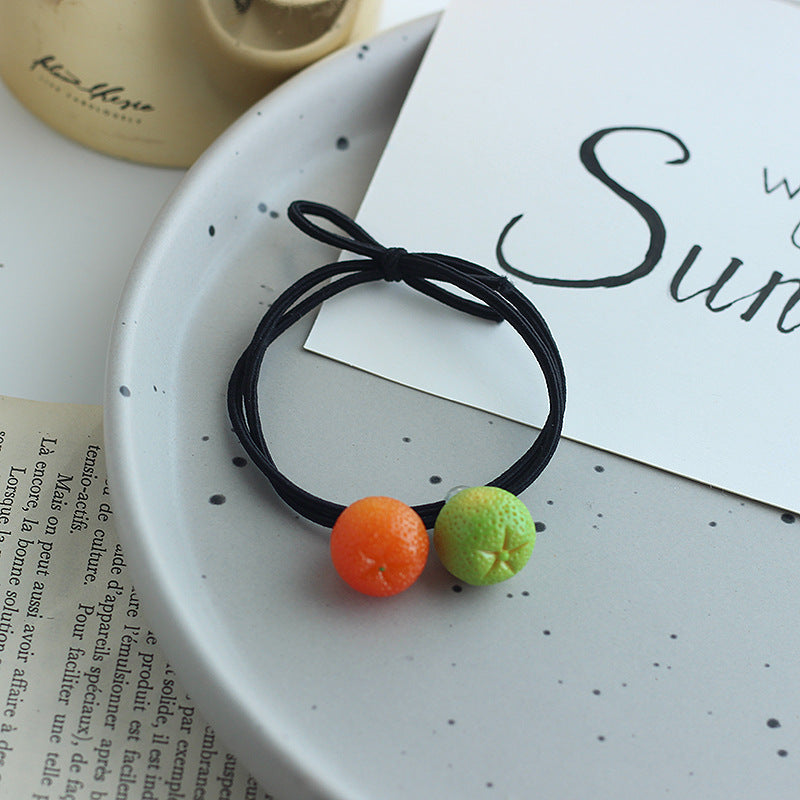 Double Orange Hair Band Bracelet Super Cute Emulational Fruit Head Rope d59f4f76 9198 475a be3d 578f20e19787