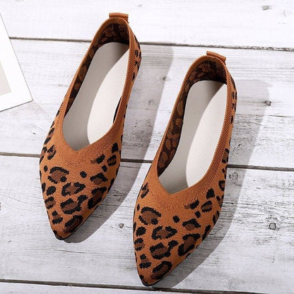 Pointed Toe Shallow Mouth Leopard Print Flat Pumps Fashion Casual Lazy Slip On Pumps d5ca9f99 6ff5 468d a5ff c15c5379eead