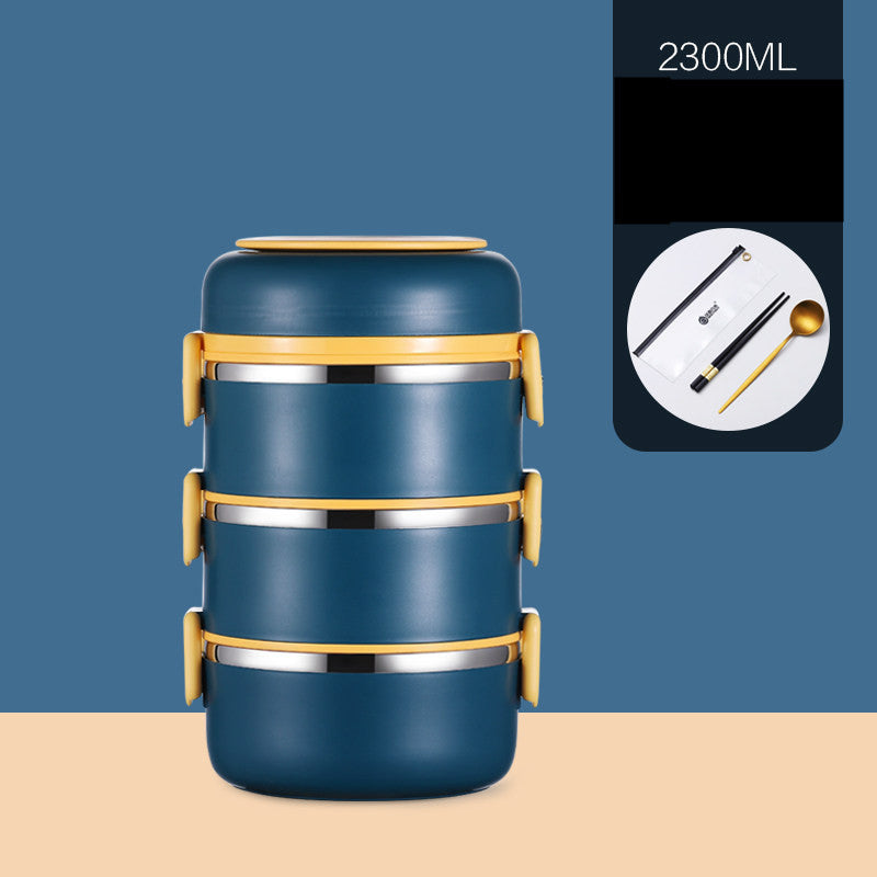 304 Stainless Steel Insulated Barrel Multi-layer Lunch Box - HD Wireless Product #18