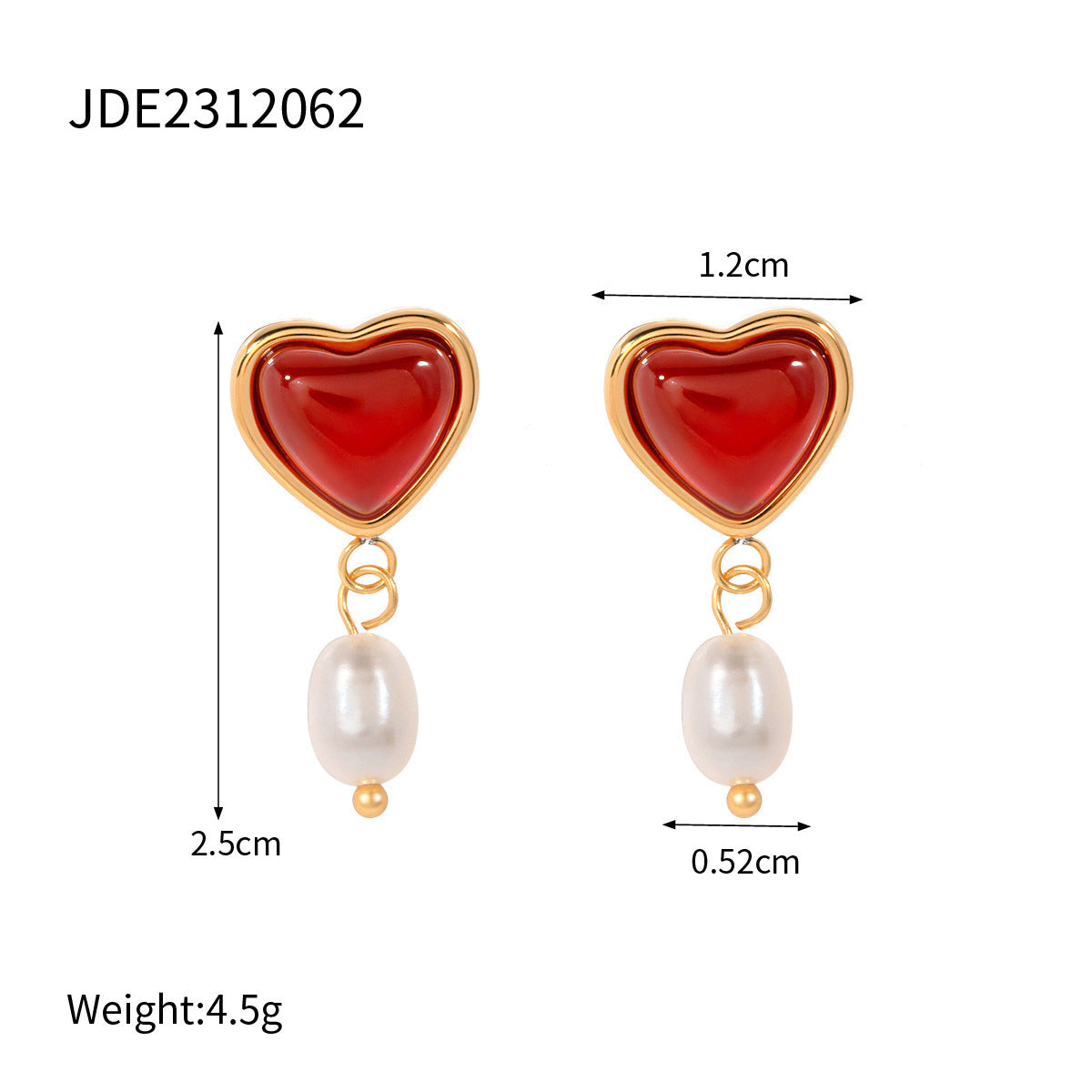 Sabina Pearl Heart Gold Earrings d5d33a4b 24a6 4fdf b555 4e082e40814f
