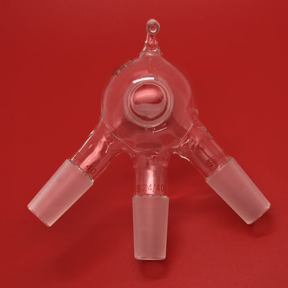 Glass Spherical Three-way Distillation Receiver Vacuum Three-way Tail Pipe d5db0733 17dd 4b15 ad95 a046eebba532