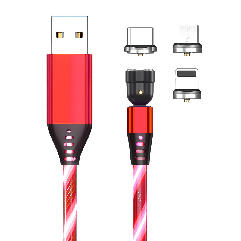 540 Rotate Luminous Magnetic Cable 3A Fast Charging Mobile Phone Charge Cable For LED Micro USB Type C For I Phone Cable - 图片 22
