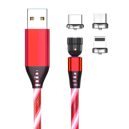 540 Rotate Luminous Magnetic Cable 3A Fast Charging Mobile Phone Charge Cable For LED Micro USB Type C For I Phone Cable - 图片 22