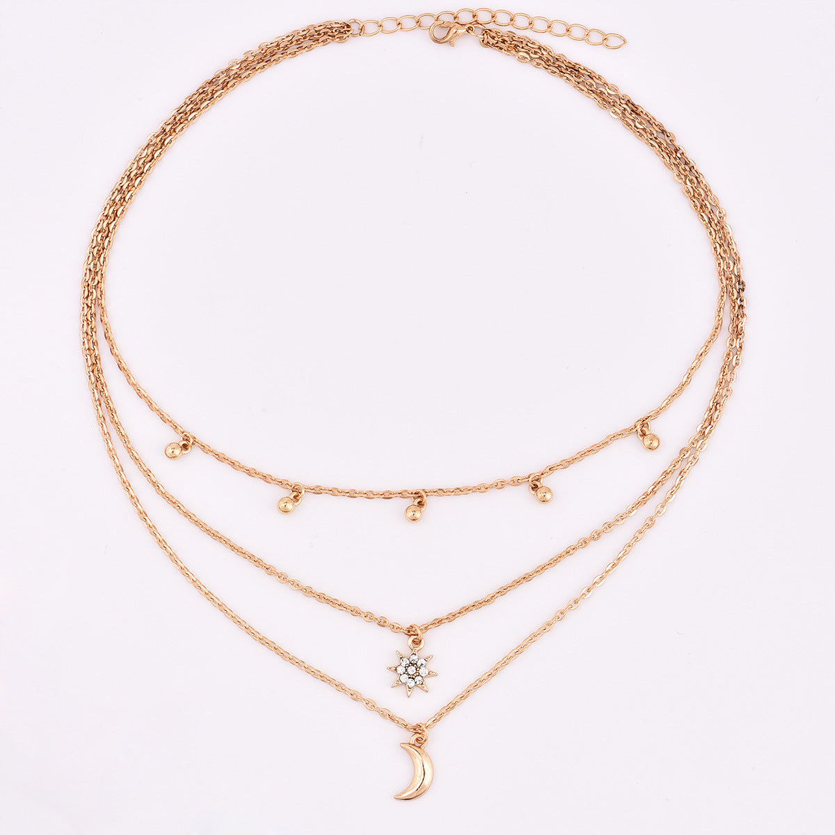 Personalized Fashion Small Round Beads And Tassel Pendant Six-pointed Star Moon d60caabc 57f2 4483 8569 437af05ecbd5