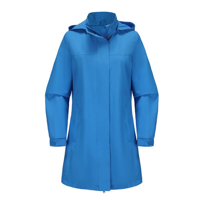 Removable Cap Waterproof Windbreaker Women's Solid Color d61129ef 870b 4ad9 bcce 4ced765228ac