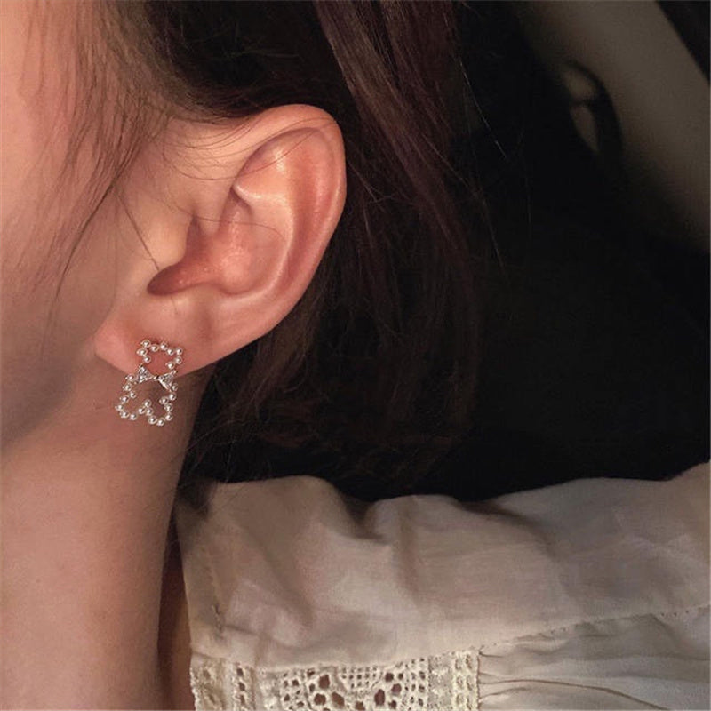 Cute Simple Small Bear Pearl Earrings d6120712 7886 4c7a a814 7cbb91c559e8