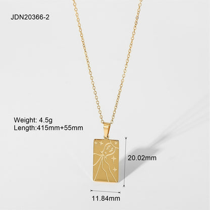 Statement Square Tarot Signet Pendant Necklace d6320041 2a45 4649 a135 eab3d944b863