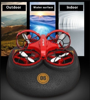 RC Boat Water Land And Air Four-Axis  Hovercraft Three-in-one Multi-function Toy One-button Tumbling Mini Drone d63996ae 89a6