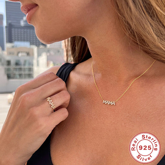 S925 Sterling Silver Mama Diamond Letters Necklace d6569eff e227 4c5d a935 106fba132d3d