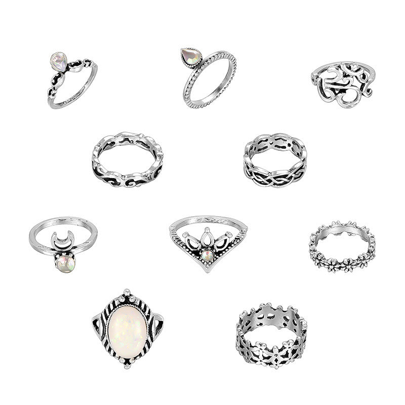 15-piece Set Of Joint Rings With Personality Geometry - HD Wireless Product #6