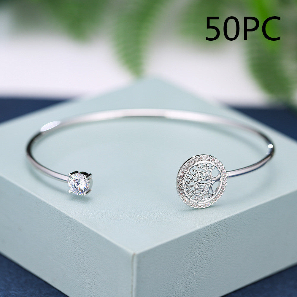 Gold Hope Tree White Diamond Bracelet Women Elegant Retro Style Jewelry d67ed3b4 f505 4e01 a9ff 3fcee7fa4b5a