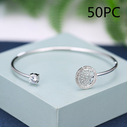 Gold Hope Tree White Diamond Bracelet Women Elegant Retro Style Jewelry d67ed3b4 f505 4e01 a9ff 3fcee7fa4b5a