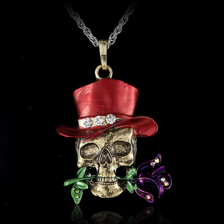 European And American Fashion Alloy Retro Necklace Foreign Trade Hot Sale Skull Charm Halloween Jewelry d69fc7da 4839 4d50 b5