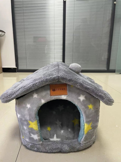 Foldable Dog House Pet Cat Bed Winter Dog Villa Sleep Kennel Removable Nest Warm Enclosed Cave Sofa Pets Supplies d6a61435 98