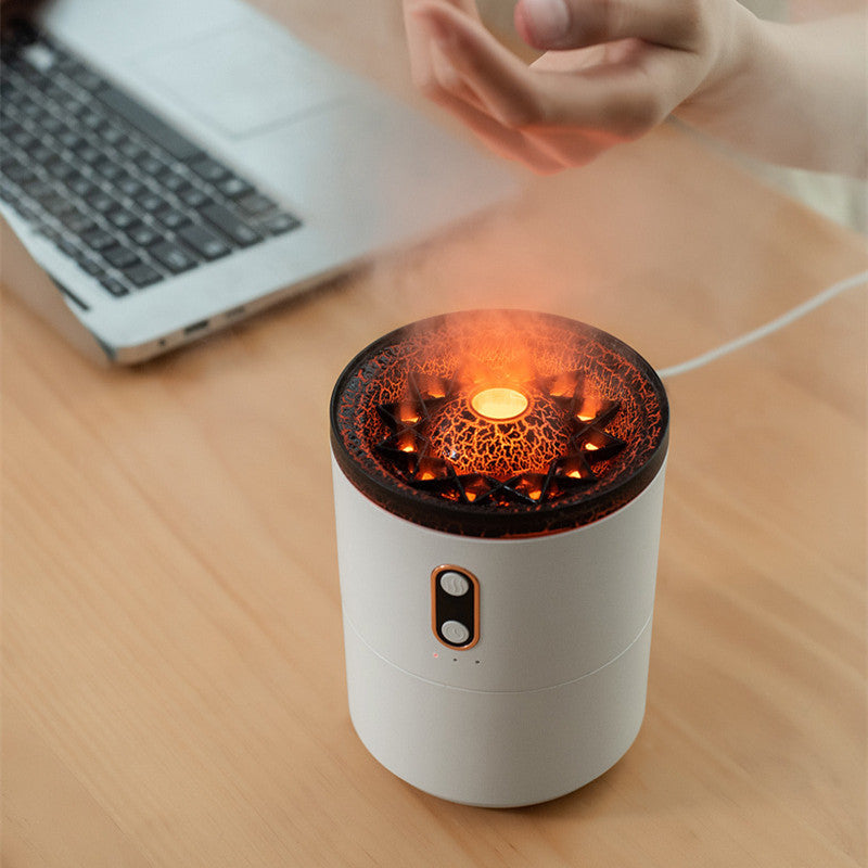 New Creative Ultrasonic Essential Oil Humidifier Volcano Aromatherapy Machine Spray Jellyfish Air Flame Humidifier Diffuser d