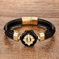 European And American Fashion Outer Stone Leather Cord Braided Bracelet d6b75139 a449 403f 8725 e0059e8d5e87
