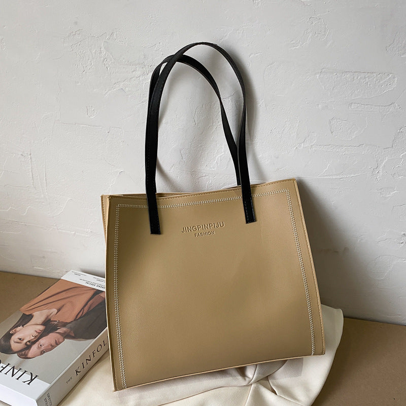 Large Capacity Shoulder Solid Color Tote Simple Tote Bag d6c8e6be 39b9 481c 91cb 3505c0f5d6e7