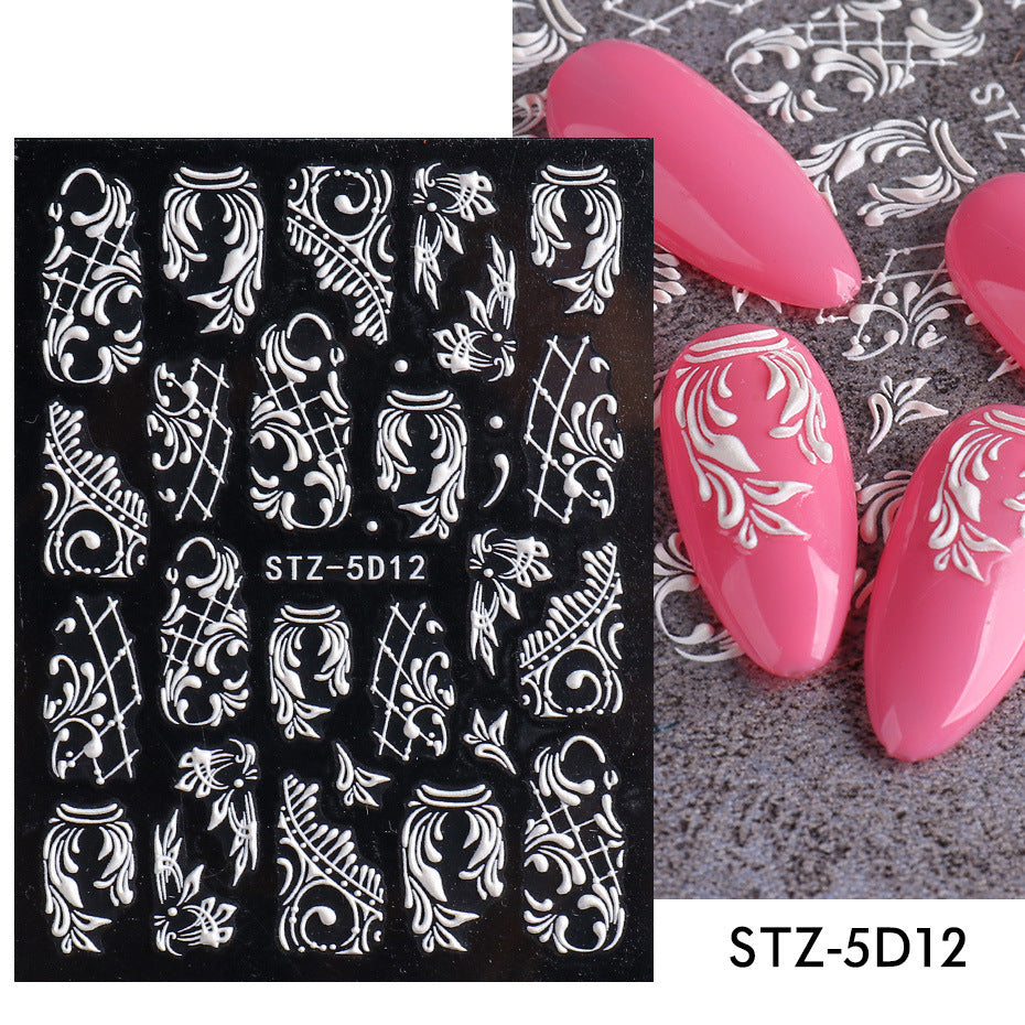 New 5D Stereo Carved Rose Nail Sticker d6f4d07d 2377 4438 b8c7 32cef8de2705