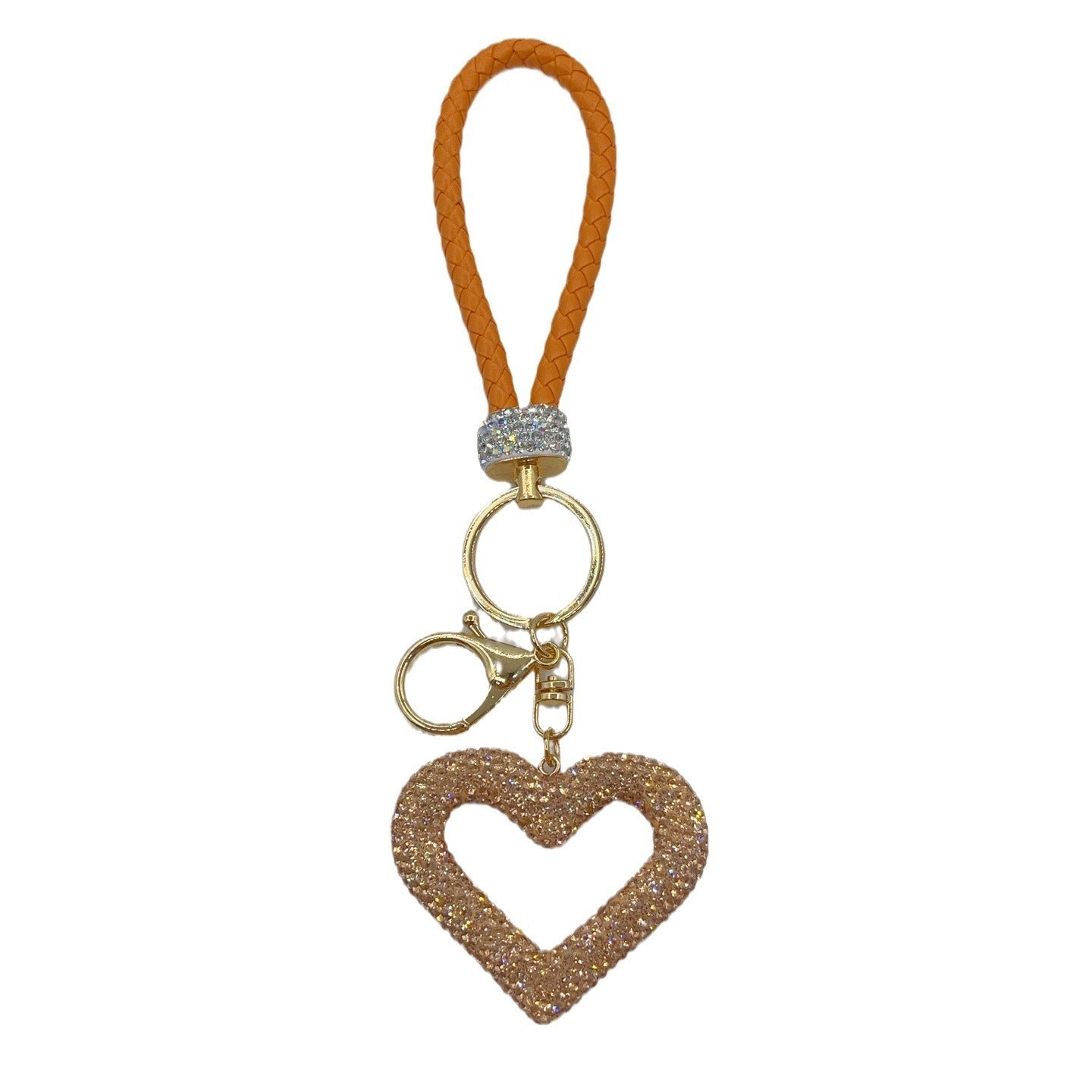 Polymer Clay Leather Rope Hollow Heart Keychain Cute High-end Bags Pendant Finished DIY Creative Small Pendant Wholesale d70c