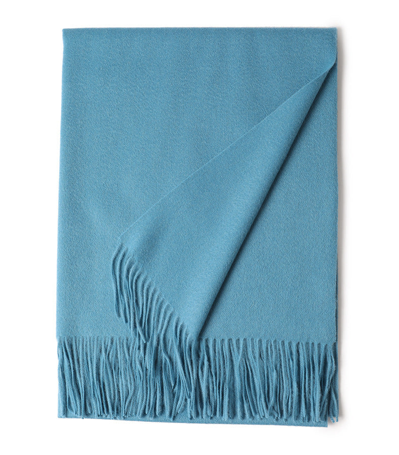 New Solid Color Wool Long Beard Warm Tassel Scarf Thick d715188a c4d0 4c3d 94a0 dabe8243495f