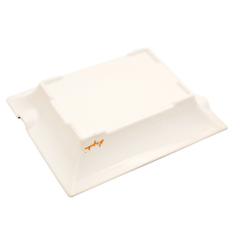 Fashion Creative Large Capacity Square Painted Ceramic Cigar Ashtray d7222c64 af70 4412 adff d45e474b1683