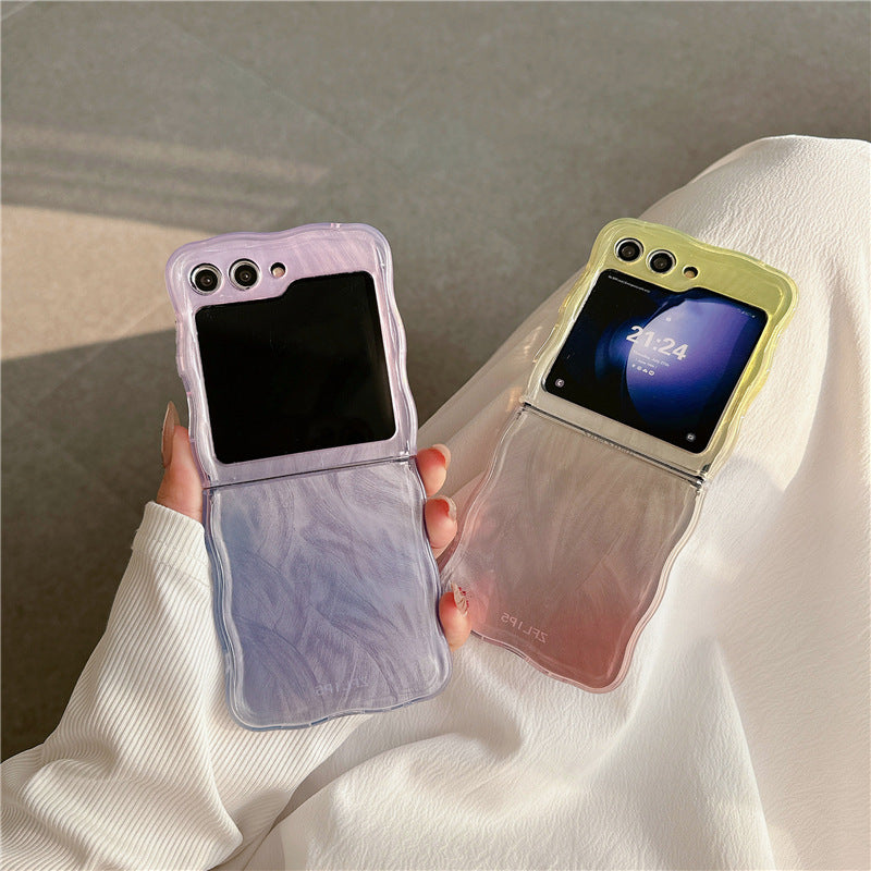 Feather Yarn Gradient Multicolor Zflip6 Folding Phone Case - 图片 2
