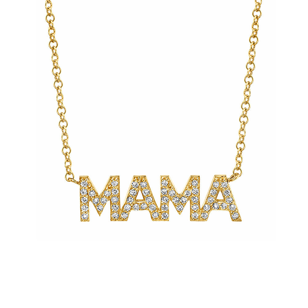 S925 Sterling Silver Mama Diamond Letters Necklace d73b85ba f126 4f92 bdcd 48bdbd79ddc9