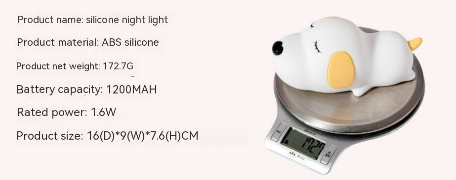 Silicone Night Lamp Cartoon Two-color Cute Dog Charging Home d74c0740 f2cb 437b 8e73 e72728209eb7 trans