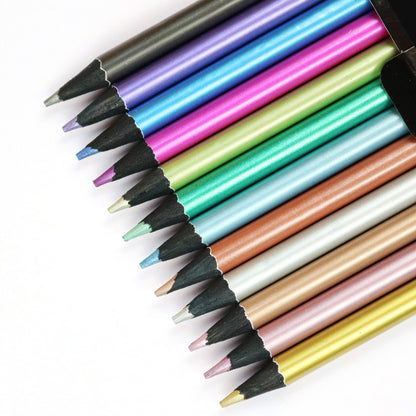 12-color Metallic Colored Pencils - 图片 2