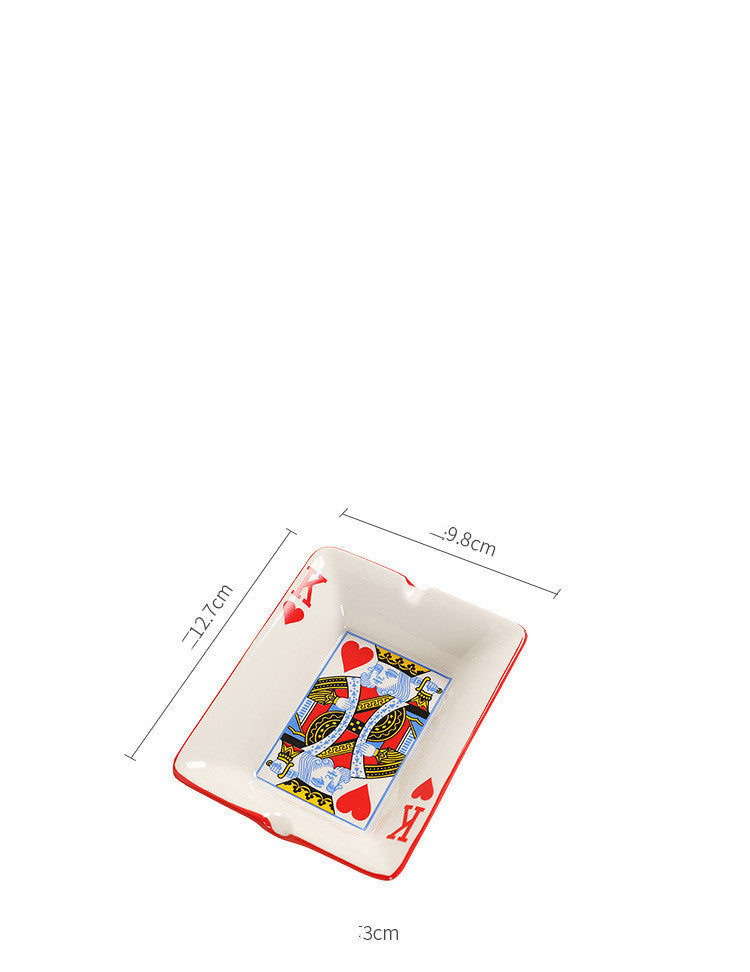 Home Poker Style Ceramic Featured Ashtray Office Living Room Featured Ornaments d76e5de6 8c19 4793 8ff4 3921d95edac1