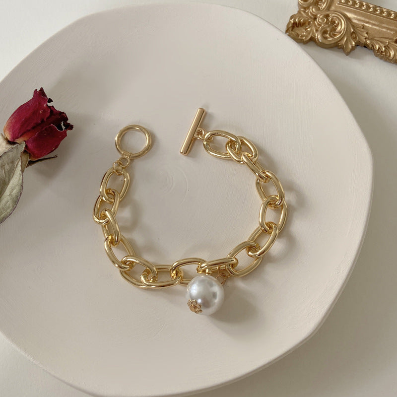 Large Pearl Pendant Bracelet Simple Punk d7723d20 6f07 4c70 acf1 050444b5233b
