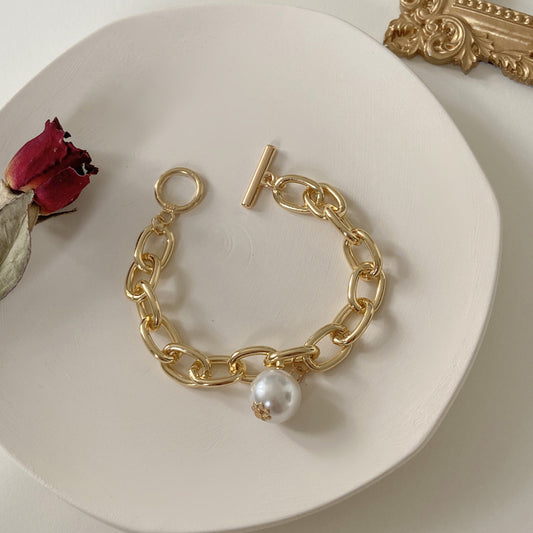 Large Pearl Pendant Bracelet Simple Punk d7723d20 6f07 4c70 acf1 050444b5233b