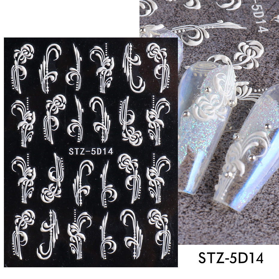 New 5D Stereo Carved Rose Nail Sticker d776581a 197d 4008 a851 f121ef1b4e5e