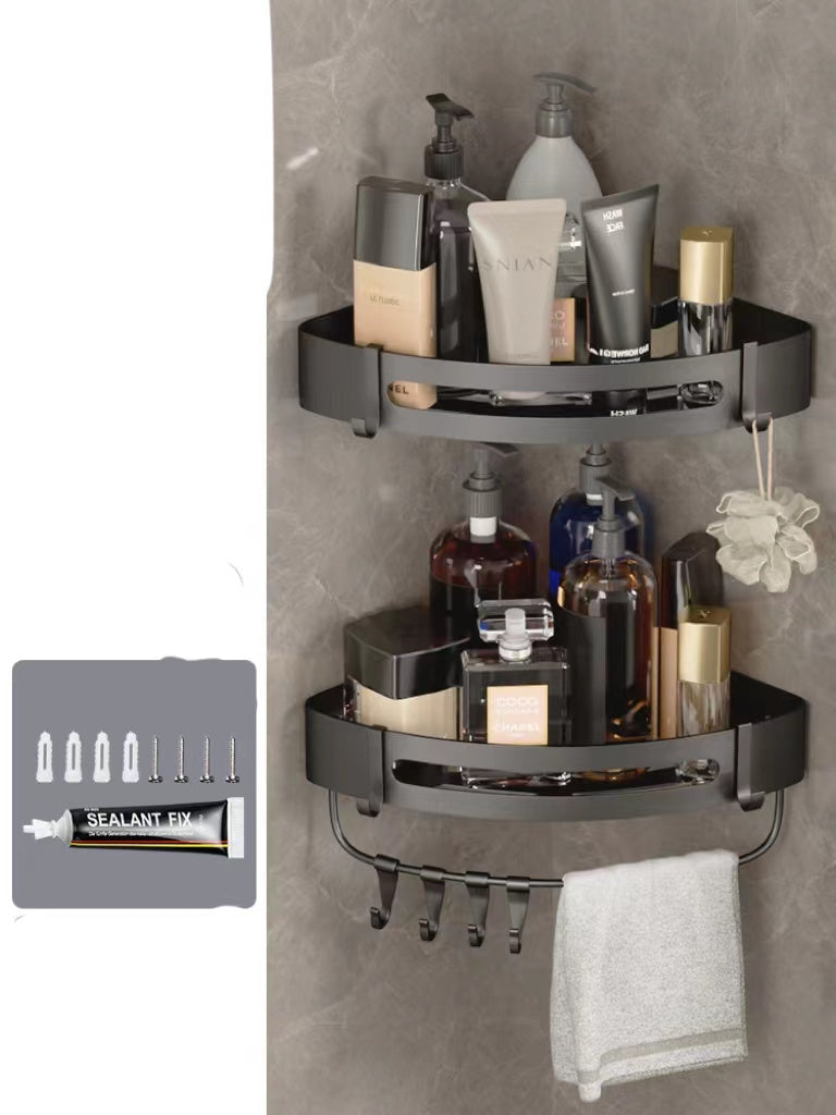 Bathroom Triangle Shelving Bathroom Wall Hanging Shelving Perforated Simple Storage Rack d77a6c24 1e09 4aa0 b0e5 8be232f370ba
